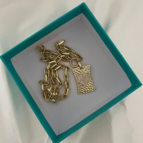 Collar placa corazón