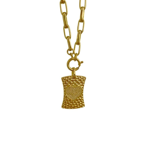 Collar placa corazón