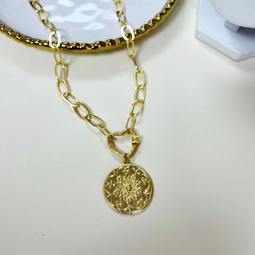 Collar Corazon en flor