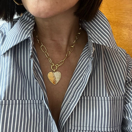 Collar corazón circonitas