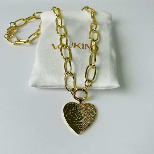 Collar corazón circonitas