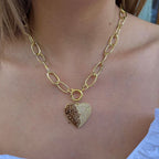 Collar corazón circonitas