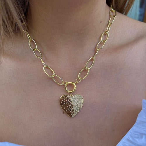 Collar corazón circonitas