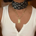 Collar placa corazón