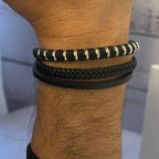 Pulsera de cuero argollas